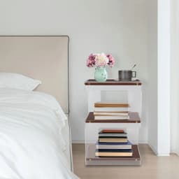 3 Tiers 40*40*60cm Bedside Table Freestanding Tea Table for A Box Spring Bed, Sofa Table, Bedside Table, Phone Table, Nightstand