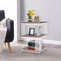 3 Tiers 40*40*60cm Bedside Table Freestanding Tea Table for A Box Spring Bed, Sofa Table, Bedside Table, Phone Table, Nightstand