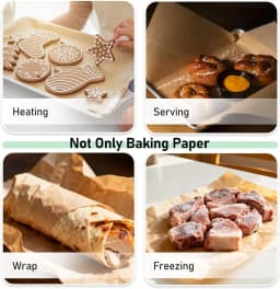 100 Pcs Parchment Paper Baking Sheets, Non-Stick Precut Baking Parchment Unbleached Baking Paper for Baking Grilling Air Fryer Steaming Bread Cup Cake Cookie