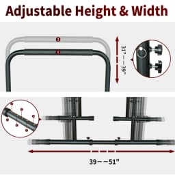 Power Tower Dip Station with Adjustable Height, Heavy Duty and Multi-Function for Fitness Training