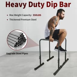 Power Tower Dip Station with Adjustable Height, Heavy Duty and Multi-Function for Fitness Training