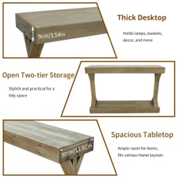 120cm Solid Wood Console Table Farmhouse Entryway Table Rectangular Couch Tables Behind Sofa Accent Tables for Hallway Entrance Foyer Living Room