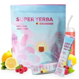 Raspberry Lemonade Supplement Mix Stick Packs with Vitamin D3 Magnesium Glycinate and Prebiotic Fiber Blend 30 Packets