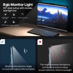 Computer Monitor Screen Light, Eye Protection Anti-Blue Light Office Study Desk Lamp, Space-Saving Desktop Lighting Lamp, Reading And Learning Illumination, Office Desk Light, Home Study Lighting Lamp, USB-Powered Desk Light