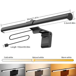 Computer Monitor Screen Light, Eye Protection Anti-Blue Light Office Study Desk Lamp, Space-Saving Desktop Lighting Lamp, Reading And Learning Illumination, Office Desk Light, Home Study Lighting Lamp, USB-Powered Desk Light