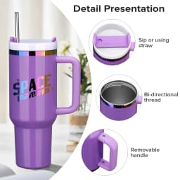 12 Pack 40 oz Rainbow Coating Stainless Steel Leak-proof Thermal Tumbler, for Laser Engraving, Hot and Cold