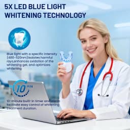 Teeth Whitening Kit with 16-LED Light – 10x Faster Whitening, Enamel-Safe Formula for 35+ Treatments, 10-Minute Fast Results for Sensitive Teeth