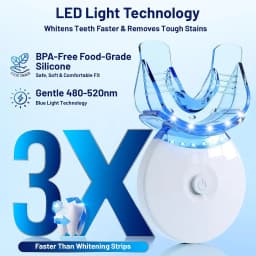 Teeth Whitening Kit with 16-LED Light – 10x Faster Whitening, Enamel-Safe Formula for 35+ Treatments, 10-Minute Fast Results for Sensitive Teeth