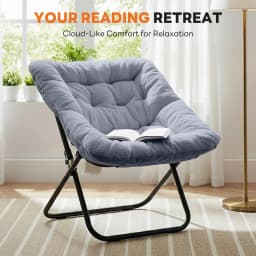 MCQ Faux Fur Ergonomic Foldable Office Chair X-shaped Metal Frame Soft Cushion Lumbar Support Heavy Capacity 450LBS For Office