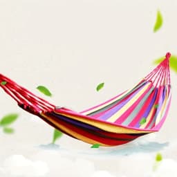 Striped Portable Camping Hammock, Garden Camping Hammock, Colorful Fabric Hammock with Handbag and Ropes, Anti-Roll Design for Comfortable Sleeping, Anti-Tip Structure with Binding Straps and Storage Bag Included
