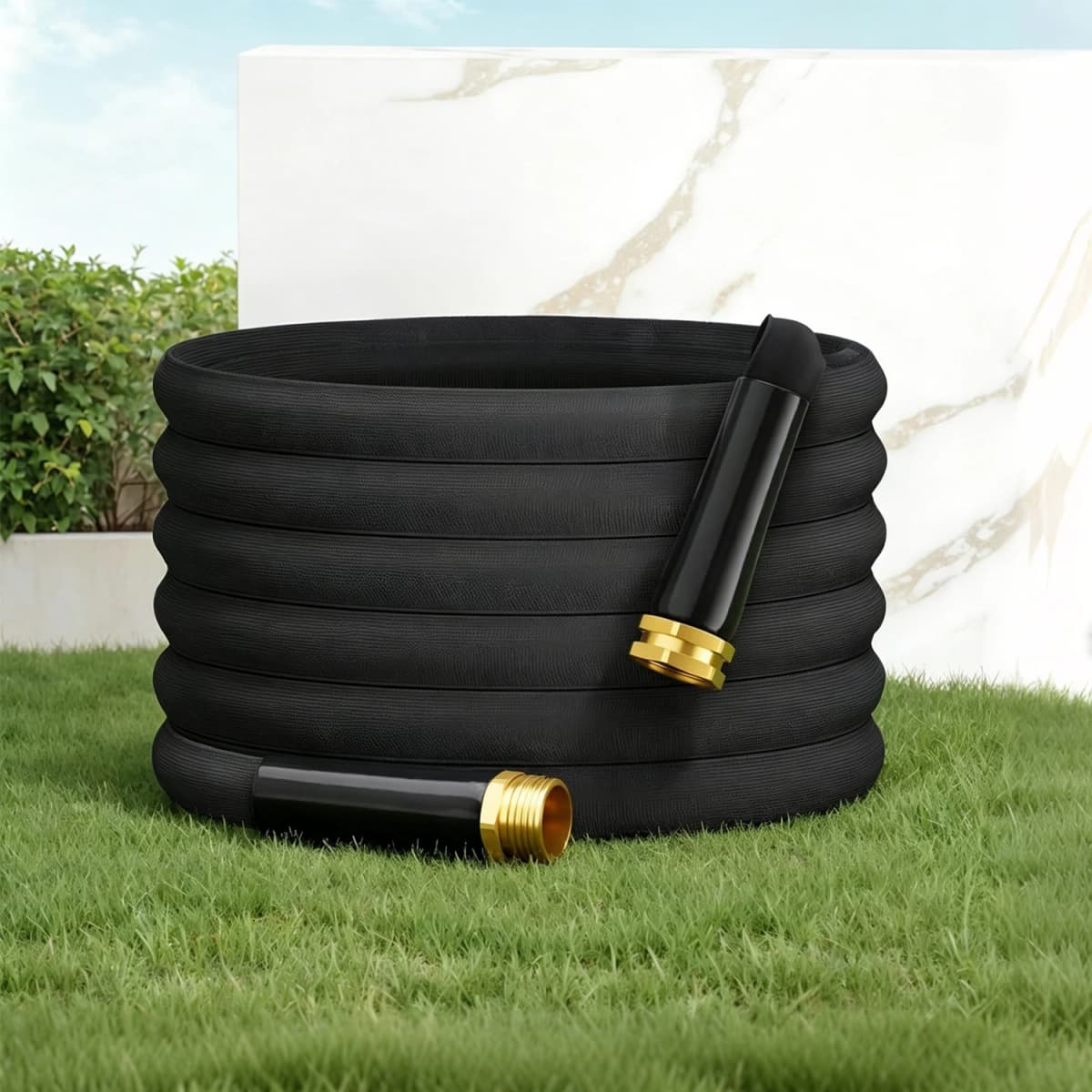 Garden Hose 25/50/75/100FT, Non-Expandable Fabric Covered Water Hose With 3/4" Fittings, Kink-Free For Outdoor Use