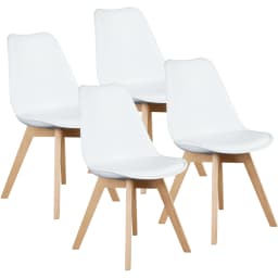 MCQ Ergonomic Waterproof Office Chair Set of 4 Wooden Frame Soft Cushion Lumbar Support High Backrest Heavy Capacity For Office