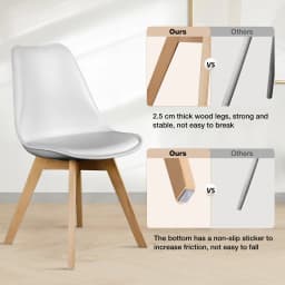 MCQ Ergonomic Waterproof Office Chair Set of 4 Wooden Frame Soft Cushion Lumbar Support High Backrest Heavy Capacity For Office