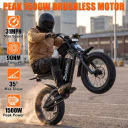 ZorixBike M9 Serie Electric Bike, NFC Unlock, 1500/3000W Peak Brushless Motor, 48V 13/20Ah, Max 31-35MPH, 30-70 Miles Range, 20' X 4.0' Fat Tire Ebike, UL 2849