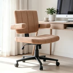 VIGOSIT Criss Cross Chair, Anti-Grip Fabric Comfort Cushion Modern Tailor Seat Chair for Office, Cute Vanity Swivel Chair with Back Modern Fabric with Wheels Swivel Task Home Gaming Chair