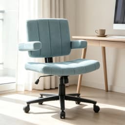 VIGOSIT Criss Cross Chair, Anti-Grip Fabric Comfort Cushion Modern Tailor Seat Chair for Office, Cute Vanity Swivel Chair with Back Modern Fabric with Wheels Swivel Task Home Gaming Chair