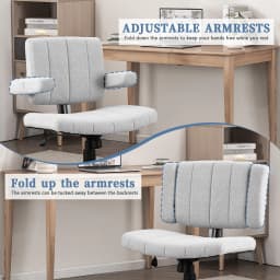 VIGOSIT Criss Cross Chair, Anti-Grip Fabric Comfort Cushion Modern Tailor Seat Chair for Office, Cute Vanity Swivel Chair with Back Modern Fabric with Wheels Swivel Task Home Gaming Chair
