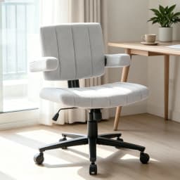 VIGOSIT Criss Cross Chair, Anti-Grip Fabric Comfort Cushion Modern Tailor Seat Chair for Office, Cute Vanity Swivel Chair with Back Modern Fabric with Wheels Swivel Task Home Gaming Chair