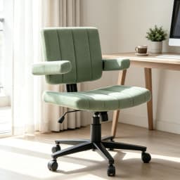 VIGOSIT Criss Cross Chair, Anti-Grip Fabric Comfort Cushion Modern Tailor Seat Chair for Office, Cute Vanity Swivel Chair with Back Modern Fabric with Wheels Swivel Task Home Gaming Chair