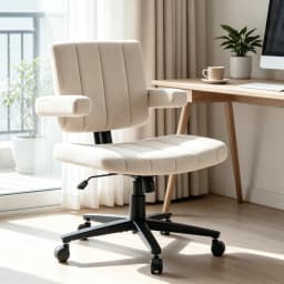VIGOSIT Criss Cross Chair, Anti-Grip Fabric Comfort Cushion Modern Tailor Seat Chair for Office, Cute Vanity Swivel Chair with Back Modern Fabric with Wheels Swivel Task Home Gaming Chair