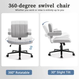 VIGOSIT Criss Cross Chair, Anti-Grip Fabric Comfort Cushion Modern Tailor Seat Chair for Office, Cute Vanity Swivel Chair with Back Modern Fabric with Wheels Swivel Task Home Gaming Chair