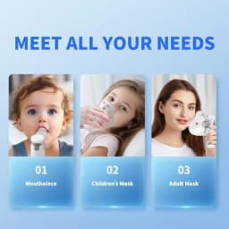 Mini Portable Soundwave Technology Mesh Nebulizer Low Noise Cool Mist Inhalator, One Button Operation, Complete Accessories Set, Lightweight Pocket Size Breathing Treatment Device for Whole Family Daily Use