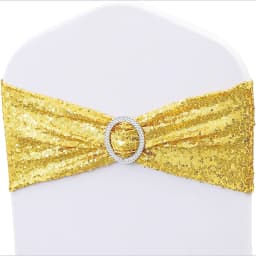 60-Pack Chair Back Straps with Sequin Elastic Spandex Bands and Decorative Bows, Single-Sided Sequins, Perfect for Romantic Weddings, Parties, and Home Chair Cover Decoration