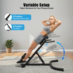 Multi-Functional Bench for Full All-in-One Body Workout – Hyper Back Extension Roman Chair Adjustable Ab Sit up Bench
