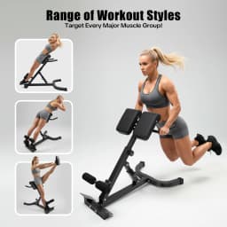 Multi-Functional Bench for Full All-in-One Body Workout – Hyper Back Extension Roman Chair Adjustable Ab Sit up Bench