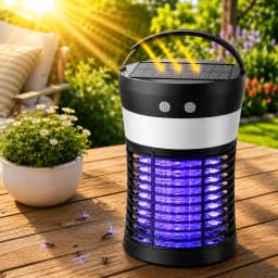3000V Solar Mosquito Killer with 360° UV & 10H Runtime – USB-C Charging, 3 Lighting Modes, Safe for Kids/Pets, Ideal for Patio, Camping, Garden