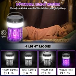 3000V Solar Mosquito Killer with 360° UV & 10H Runtime – USB-C Charging, 3 Lighting Modes, Safe for Kids/Pets, Ideal for Patio, Camping, Garden