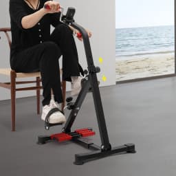 Black Fitness Bike Pedal Exerciser with LCD Display Ergonomic Non-slip Pedals Non-slip Pads for Home Gym Cycling Training