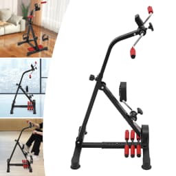 Black Fitness Bike Pedal Exerciser with LCD Display Ergonomic Non-slip Pedals Non-slip Pads for Home Gym Cycling Training