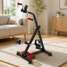 Black Fitness Bike Pedal Exerciser with LCD Display Ergonomic Non-slip Pedals Non-slip Pads for Home Gym Cycling Training