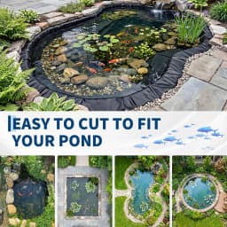 20 Mil HDPE Pond Liner, Heavy Duty Fish Koi Pond Waterproof Liner For Outdoor Garden Waterfall Fountain, 10x13 to 20x25 ft