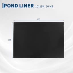 20 Mil HDPE Pond Liner, Heavy Duty Fish Koi Pond Waterproof Liner For Outdoor Garden Waterfall Fountain, 10x13 to 20x25 ft