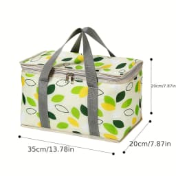 Outdoor portable thickened Insulated handbagstudent spring outing travel camping large capacity checkered picnic bag