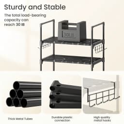 10-Tier Over Toilet Storage Rack, Adjustable Bathroom Organizer Cabinet with Space Saving Shelves, Freestanding Above Toilet Stand for Laundry Room Tissue Paper Holder