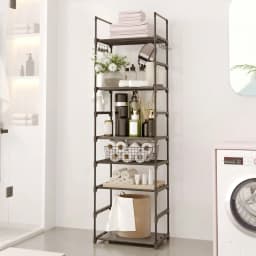 10-Tier Over Toilet Storage Rack, Adjustable Bathroom Organizer Cabinet with Space Saving Shelves, Freestanding Above Toilet Stand for Laundry Room Tissue Paper Holder