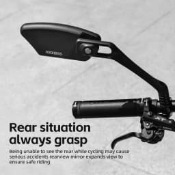 ROCKBROS Bicycle Mirror Handlebar Rear View Stainless Steel Reflector Universal Wide-Range 360° Adjustable Mirror Bike Accessory