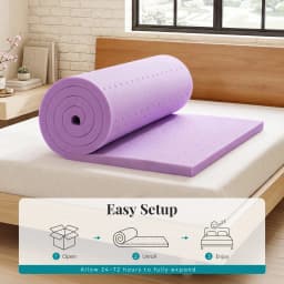 JHK 1.5 Inch Cooling Memory Foam Mattress Topper CertiPUR-US Certified Purple Gel Ventilated Soft Pressure Relief Mattress Pad Breathable Bed Topper for Bedroom and Sleeper Sofa