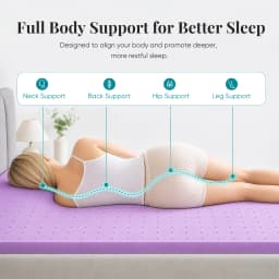 JHK 1.5 Inch Cooling Memory Foam Mattress Topper CertiPUR-US Certified Purple Gel Ventilated Soft Pressure Relief Mattress Pad Breathable Bed Topper for Bedroom and Sleeper Sofa