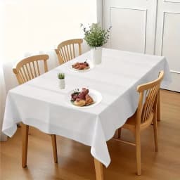 6-Piece Set -60 X 102 Inches White Tablecloth Suitable for Rectangular Tables, Reusable and Washable, Suitable for Tables 6-8 Feet Tall, Polyester Tablecloth, Suitable for Weddings, Parties, Banquets, Festivals, Halloween, Christmas and Other Occasions.