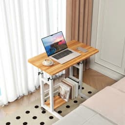 Adjustable Height Standing Desk Portable Rolling Laptop Table with Wheels Height 27.16"-35.43inch Mobile Computer Desk for Home Office Workstation Ergonomic Work Table