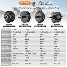 [US Sale] Bafang Rear Motor 48V 500W 750W 1000W Varstrom Wheel Hub Drive 26 Inch 20/27.5/28/29/700C Disc/V-Brake Cassette Rear Drop Out 132-142m