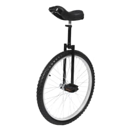 24“ One-Wheel Bike, Height Adjustable Unicycle with Anti-Skid Alloy Rim and Curved PU Seat Outdoor Unicycle for Adults Kids Outdoor Sports Fitness Exercise