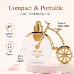 Bicycle-shaped lady perfume 25 ml - High-end, long-lasting floral and fruity fragrance spray - Decorative perfume as a gift. Ideal gift for girlfriend, wife on Valentine's Day or birthday.