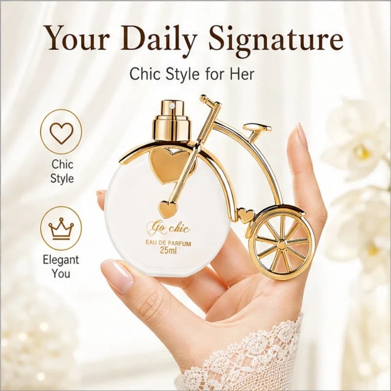 Bicycle-shaped lady perfume 25 ml - High-end, long-lasting floral and fruity fragrance spray - Decorative perfume as a gift. Ideal gift for girlfriend, wife on Valentine's Day or birthday.