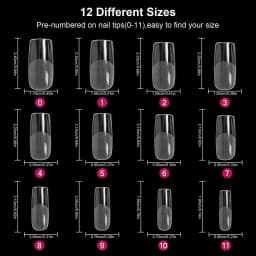 Square Nail Tips 120 PCS Artificial Full Cover Soft Clear Gel Tips 12 Sizes Sharp False Nails for Nail Extension