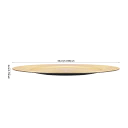Gold Decorative Under Dinner Plate PP Sprayed Surface Impact Resistant Lightweight Stackable Design Hand Wipe Only Birthday Baby Shower Camping Picnic Catering Table Setting Charger Dish